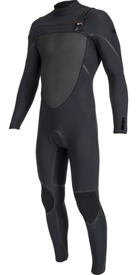 2025 O'Neill Mens Psycho Tech 5/4+mm Chest Zip Wetsuit 5544 - Black